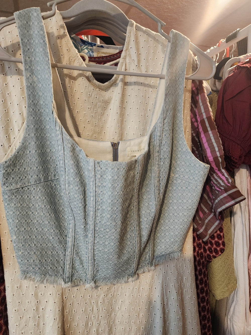 Promesa Light Blue Textured Bustier